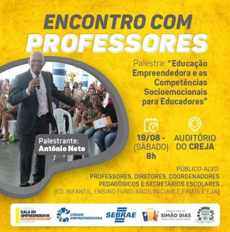 Prefeitura de Simão Dias realizará encontro com professores
