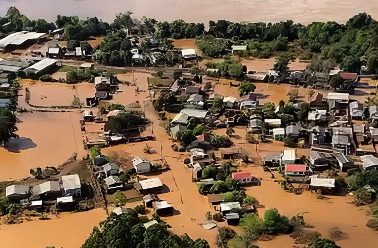 Rio Grande do Sul – Ciclone – Sobrevoo, assistência e resgate de pessoas ilhadas em Bom Retiro do Sul (RS). Foto: Marinha do Brasil/RS