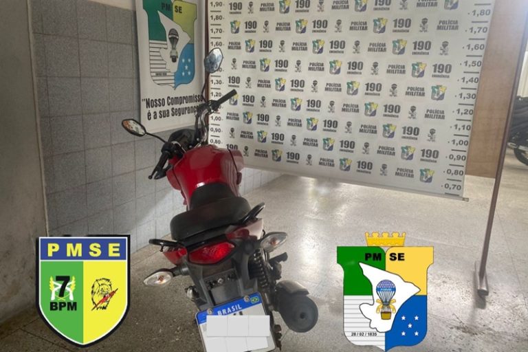 Polícia Militar recupera moto no bairro Loiola em Lagarto