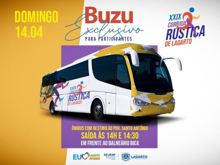 29ª Corrida Rústica de Lagarto: Prefeitura disponibiliza ônibus para o ponto da largada