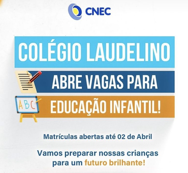 Colégio Laudelino está com vagas abertas para educação infantil até esta terça