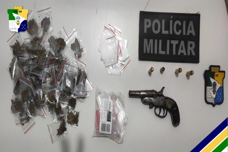 Polícia Militar apreende arma e drogas em Lagarto