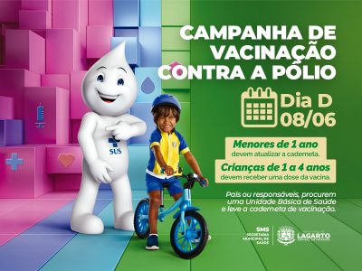 Dia D da Vacinação contra a Poliomielite acontece neste sábado