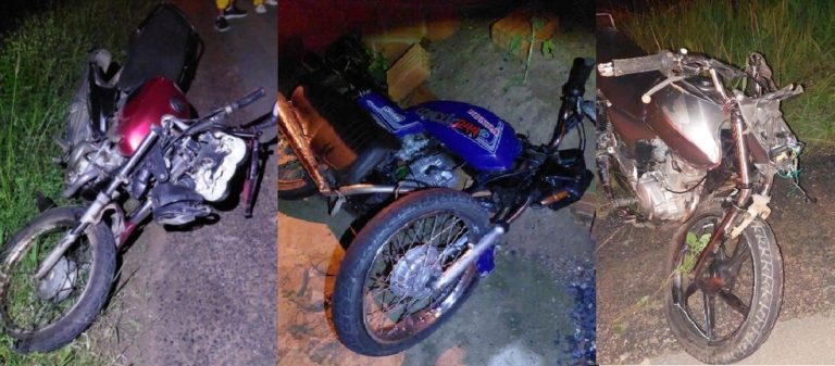 Uma pessoa morre e quatro ficam gravemente feridas em batida entre três motocicletas