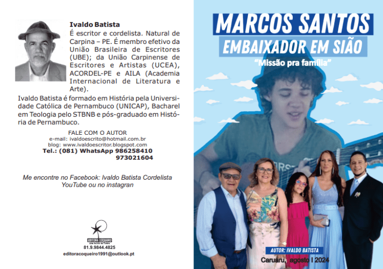Cordelista Ivaldo Batista publica obra “Uma missão pra família”
