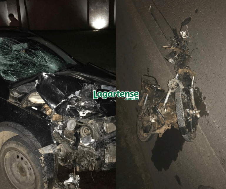 Acidente entre motocicleta e carro deixa vítima Fatal em Lagarto