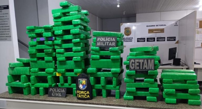 Operação conjunta apreende mais de 130 tabletes de maconha no interior de SE