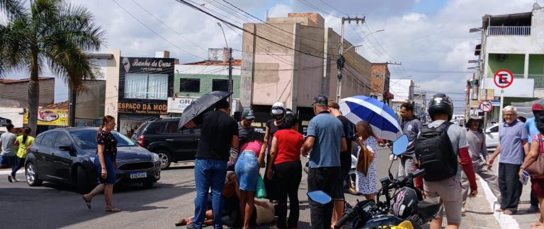 Idosa fica ferida após acidente próximo à Ladeira do Rosário em Lagarto