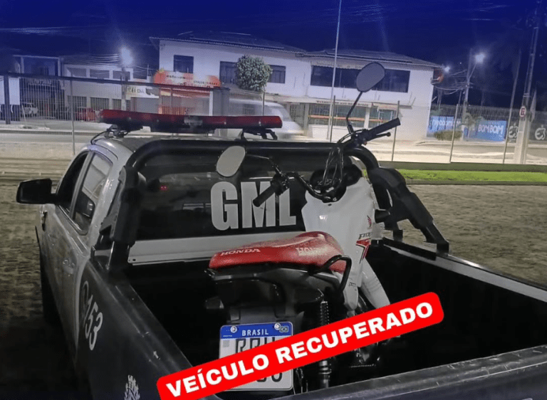 Guarda Municipal de Lagarto recupera motocicleta furtada no centro da cidade