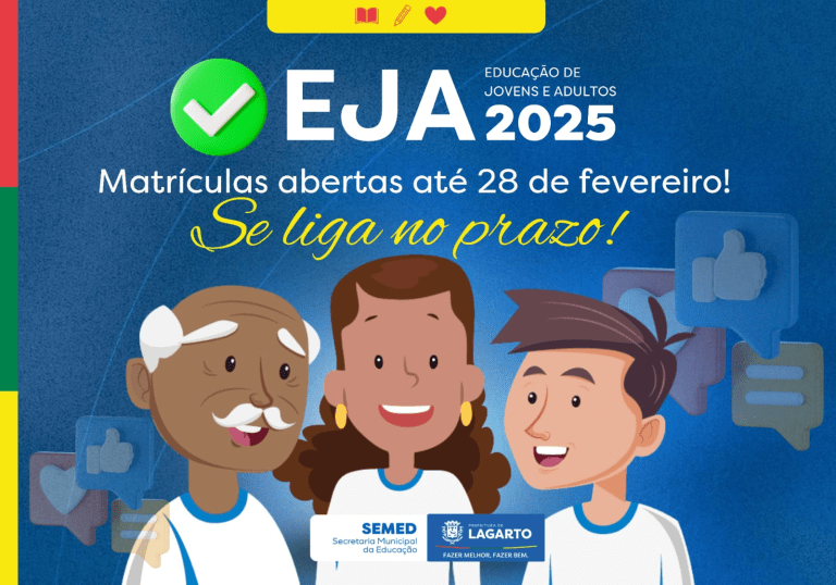 Rede Municipal de Lagarto está com matrículas abertas para a Educação de Jovens e Adultos (EJA)