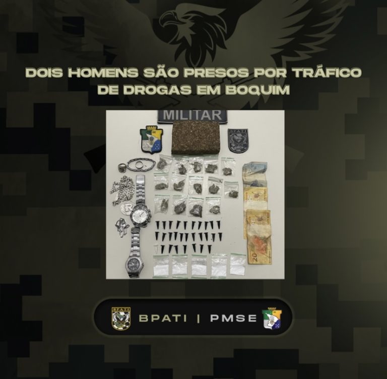 Dois homens são presos por tráfico de drogas em Boquim