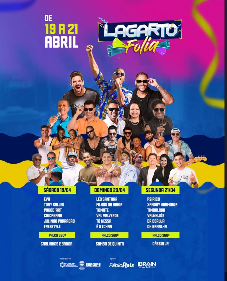 Lagarto Folia 2025: programação oficial é divulgada