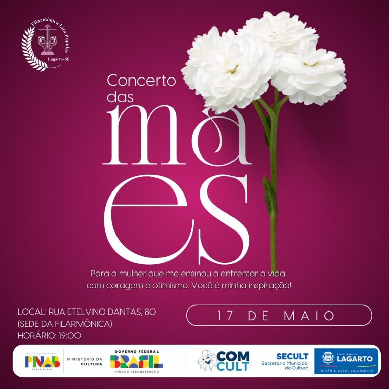 Filarmônica Lira Popular realiza recital especial em homenagem ao Dia das Mães neste sábado (17)