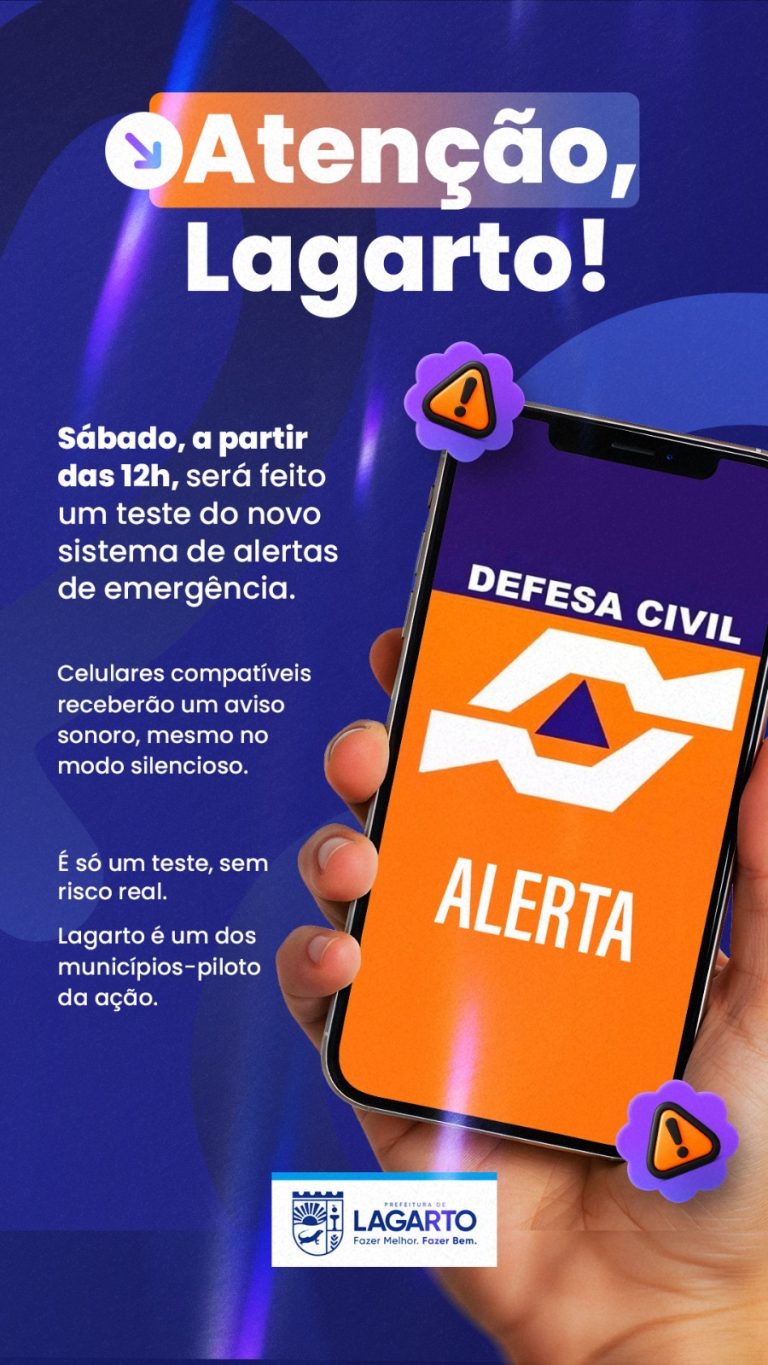 Teste da ferramenta de alertas do Governo Federal acontecerá a partir das 12h deste sábado