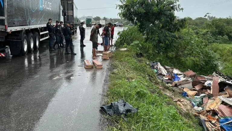 Seis homens são presos em flagrante por furto de carga após acidente na BR-101, em Propriá