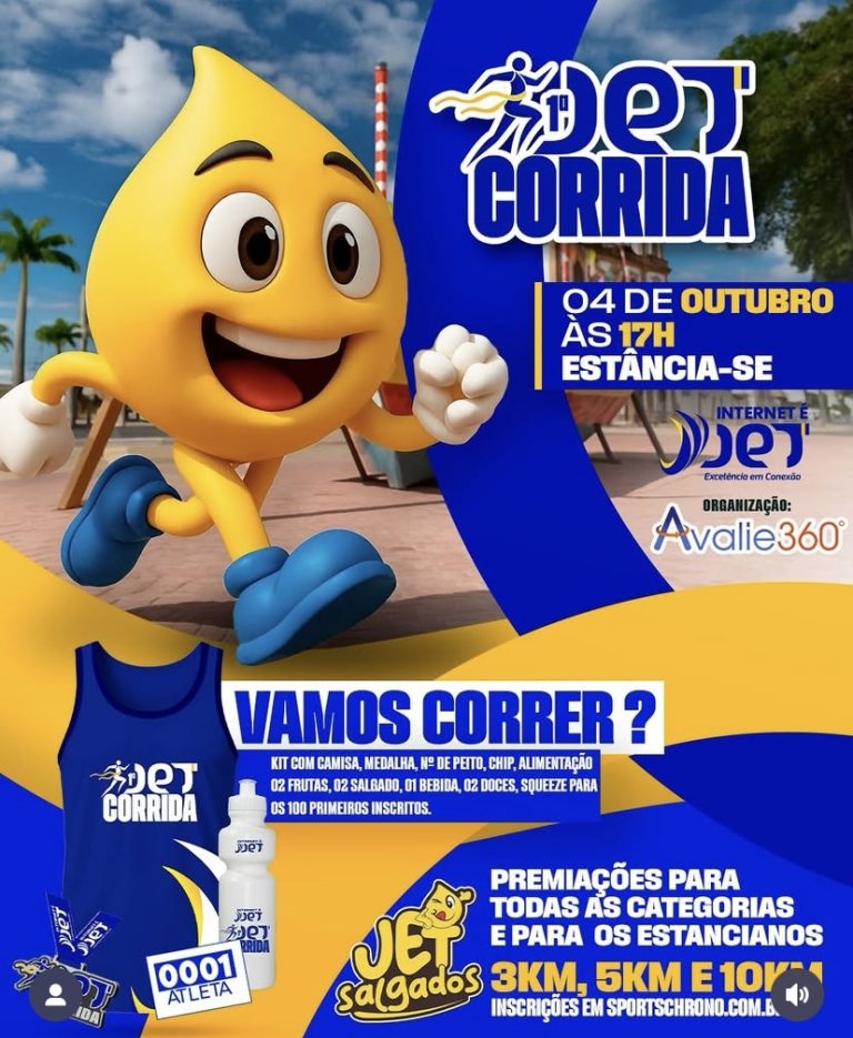 Inscrições abertas para a 1ª JET Corrida em Estância