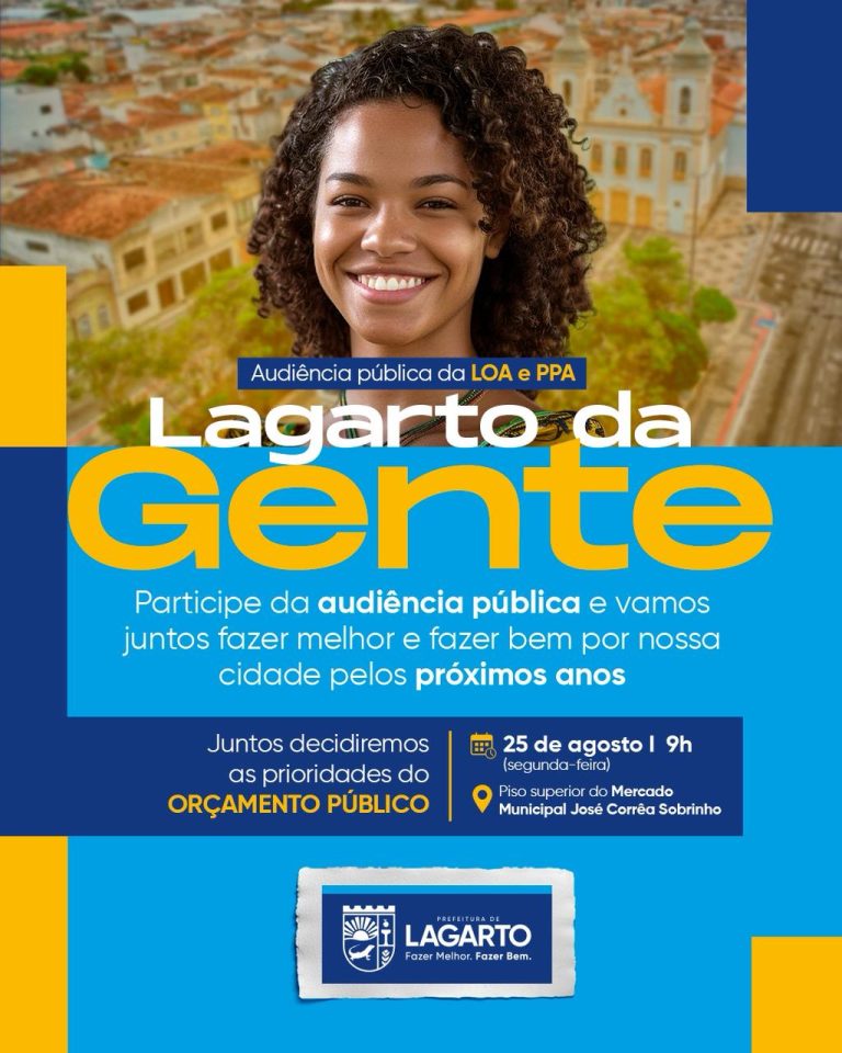 Lagartenses poderão contribuir com planejamento do município em audiência pública nesta segunda