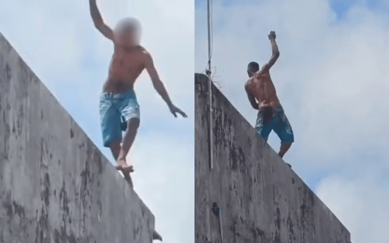 Suspeito de roubo foge, cai de telhado e é agredido por populares antes de ser preso em Aracaju