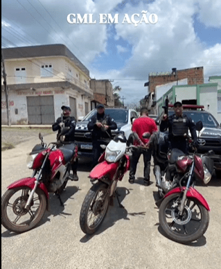 GML recupera três motocicletas furtadas e prende suspeito de diversos crimes