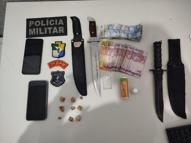 Polícia Militar apreende drogas e armas com casal em Lagarto