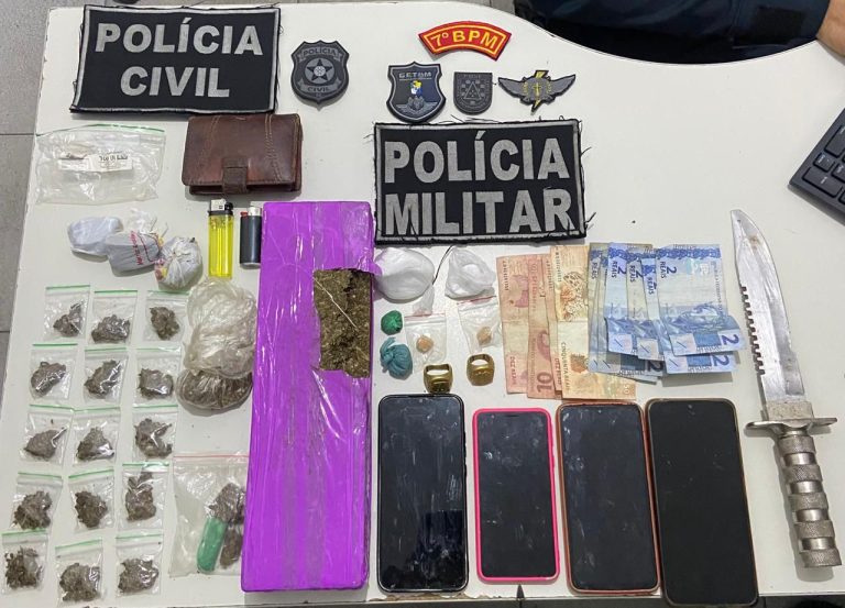 Ação conjunta entre a PM e PC resulta na apreensão de drogas em Lagarto