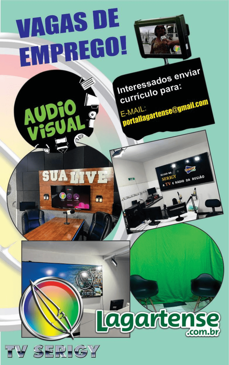 O Portal Lagartense e a TV Serigy está com vagas de emprego para editor de áudio e vídeo