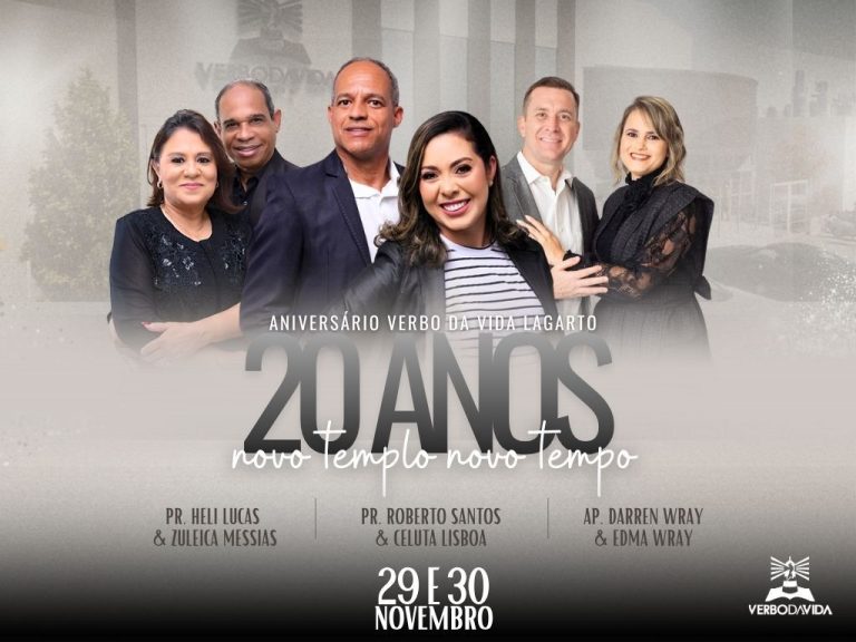 Igreja Verbo da Vida celebra 20 anos com programação especial nos dias 29 e 30 de novembro