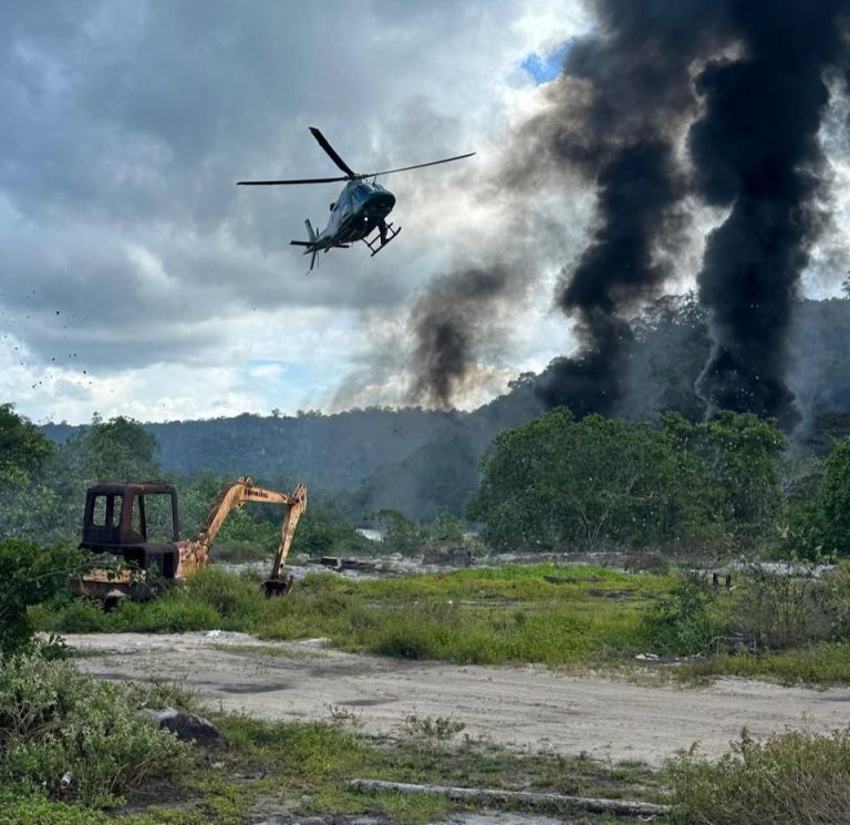 Atuação integrada entre SSP/SE e Ibama combate garimpo ilegal na Amazônia, com apreensão de ouro e destruição de aeronave
