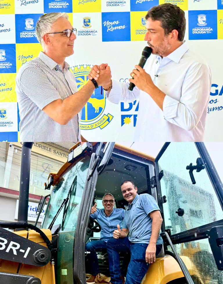 Fábio Reis garante recursos e entrega retroescavadeiras para Carira e Itaporanga D’Ajuda