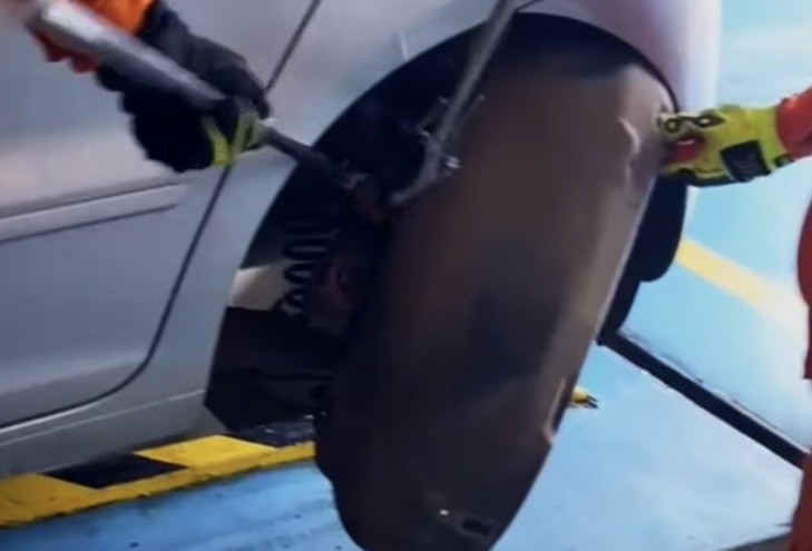 Corpo de Bombeiros regata jiboia dentro de carro em Lagarto