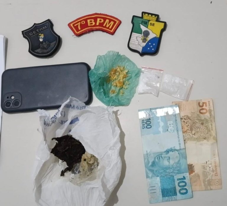 7º BPM apreende drogas e identifica motocicleta adulterada em Lagarto