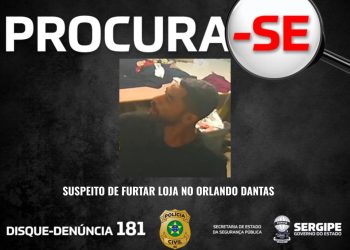 Polícia Civil divulga imagem de suspeito de furtos em loja