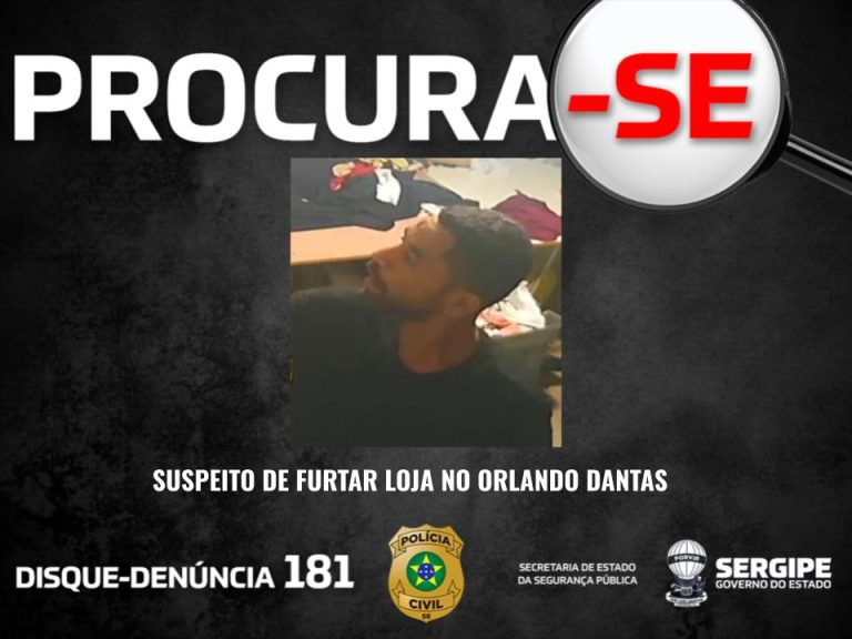 Polícia Civil divulga imagem de suspeito de furtos em loja