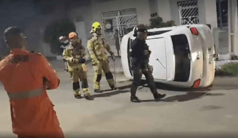 Motorista fica ferido após veículo capotar em Itabaiana