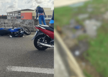 Motociclista cai da Ponte Aracaju-Barra após perder o controle do veículo