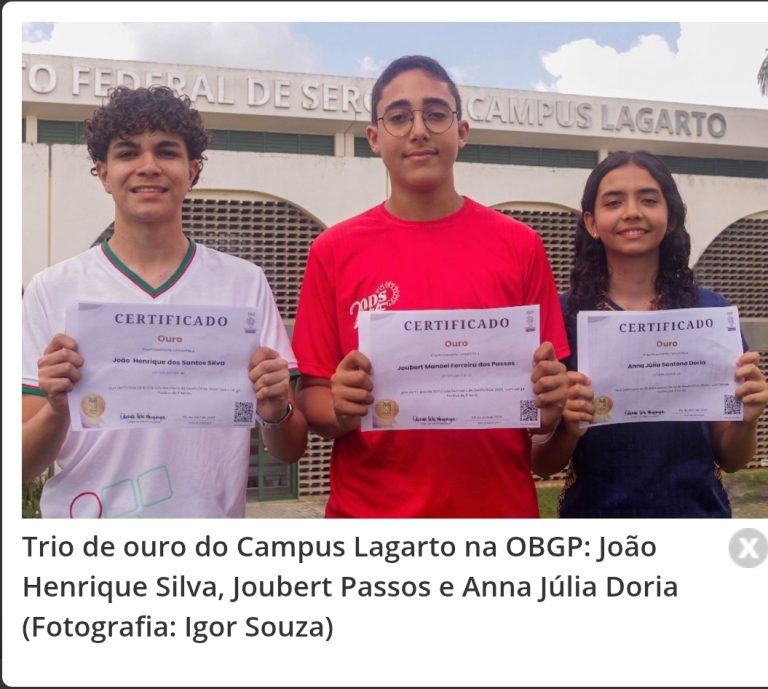 Alunos do IFS Lagarto conquistam mais de 20 premiações em Olimpíada de Geopolítica