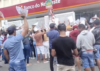 Manifestação é registrada no Banco do Nordeste em Lagarto