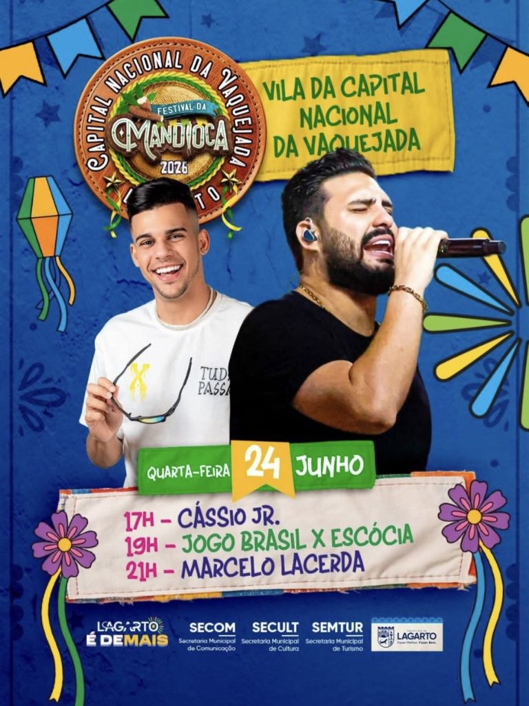 Festival da Mandioca: Marcelo Lacerda e  Cássio Jr comandam noite de São João em Lagarto