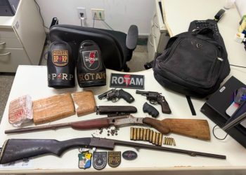 Ação integrada apreende cinco armas e mais de dois quilos de cocaína durante operação da Renoe
