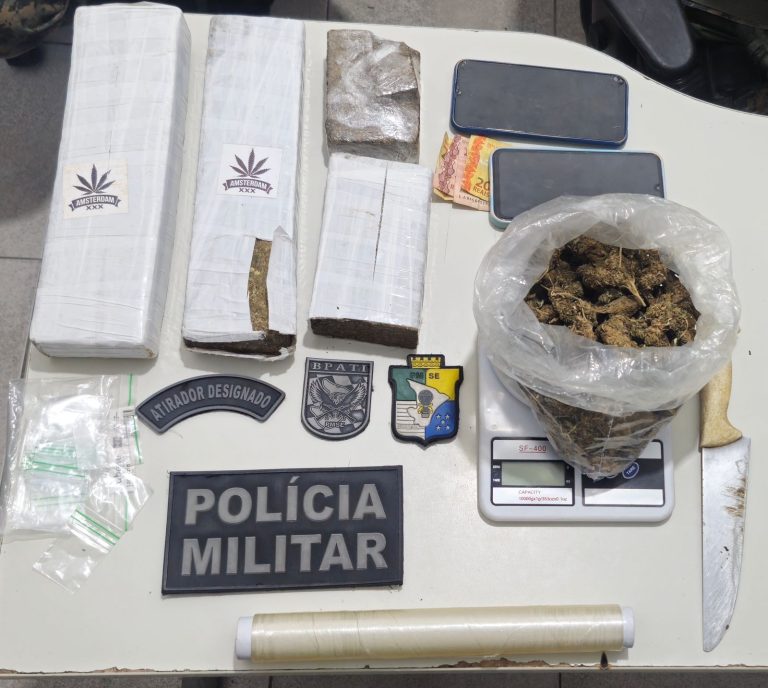 BPATI apreende drogas em Lagarto durante ação de combate ao tráfico