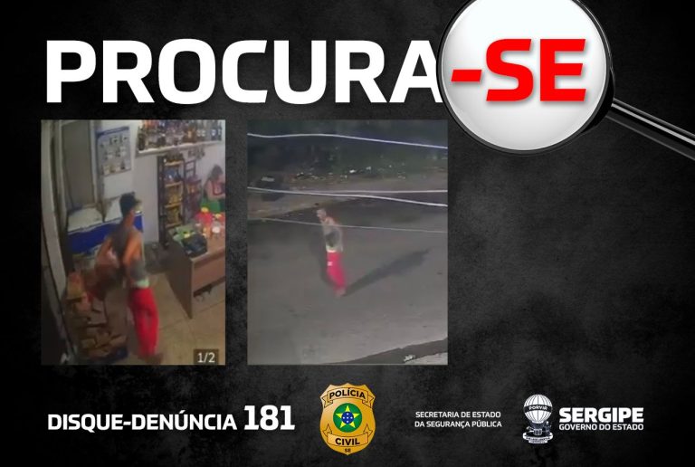 Polícia Civil divulga imagens de investigado por tentativa de roubo
