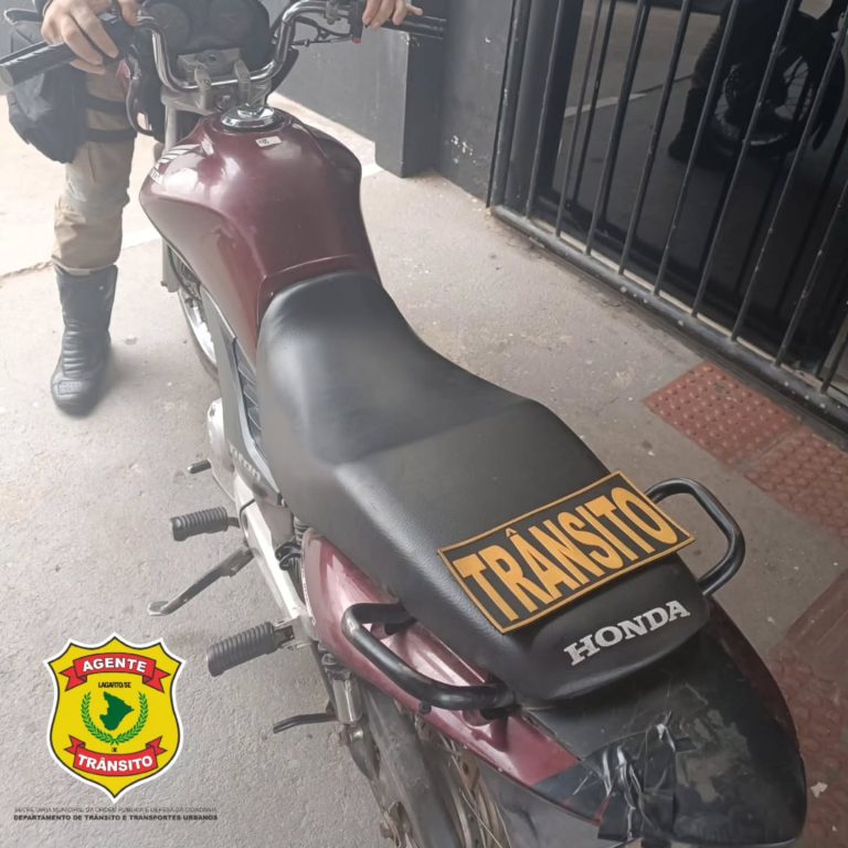 DTTU recupera motocicleta roubada no povoado Urubutinga, em Lagarto